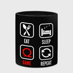 Кружка 3D Eat, Sleep, God of War, Repeat, цвет: 3D-белый + черный — фото 2