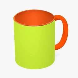 Кружка 3D Зеленый неон из фильма Барби, цвет: 3D-белый + оранжевый