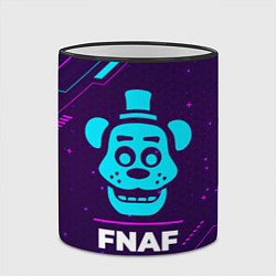 Кружка 3D Символ FNAF в неоновых цветах на темном фоне, цвет: 3D-черный кант — фото 2