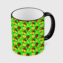 Кружка 3D SLICED KIWI, цвет: 3D-черный кант