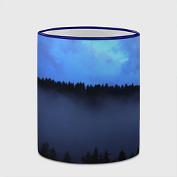 Кружка 3D Неоновое небо над лесом, цвет: 3D-синий кант — фото 2