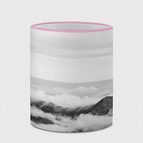 Кружка цветная Горы и туман / 3D-Розовый кант – фото 2