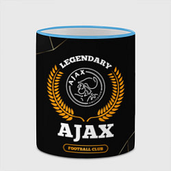 Кружка 3D Лого Ajax и надпись Legendary Football Club на тем, цвет: 3D-небесно-голубой кант — фото 2