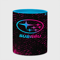 Кружка 3D Subaru Neon Gradient FS, цвет: 3D-белый + небесно-голубой — фото 2