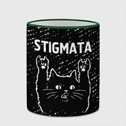 Кружка 3D Группа Stigmata и Рок Кот, цвет: 3D-зеленый кант — фото 2