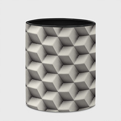 Кружка 3D 3D Куб Оптическая иллюзия 3D Cube, цвет: 3D-белый + черный — фото 2