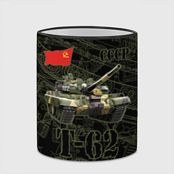 Кружка 3D Танк Т-62 Советский средний танк Камуфляж, цвет: 3D-черный кант — фото 2