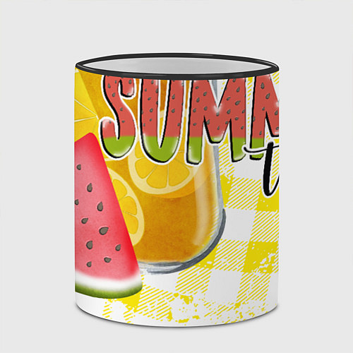 Кружка цветная Лимонад и мороженое / 3D-Черный кант – фото 2