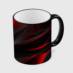 Кружка 3D Red and Black Geometry, цвет: 3D-черный кант