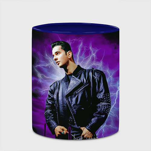 Кружка цветная Depeche Mode - Dave Gahan / 3D-Белый + синий – фото 2
