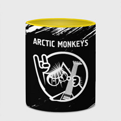 Кружка 3D Arctic Monkeys - КОТ - Краски, цвет: 3D-белый + желтый — фото 2