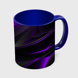 Кружка 3D Geometry Черный и фиолетовый, цвет: 3D-белый + синий