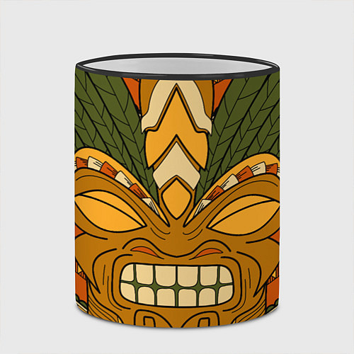 Кружка цветная Polynesian tiki ANGRY / 3D-Черный кант – фото 2