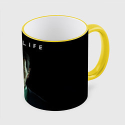 Кружка 3D Half life - Gman, цвет: 3D-желтый кант