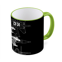 Кружка цветная Фронтовой истребитель-бомбардировщик Су-34