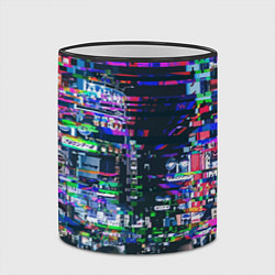 Кружка 3D Ночной город - glitch, цвет: 3D-черный кант — фото 2