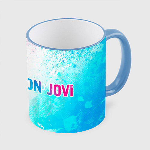 Кружка цветная Bon Jovi Neon Gradient / 3D-Небесно-голубой кант – фото 1