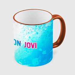 Кружка 3D Bon Jovi Neon Gradient, цвет: 3D-оранжевый кант