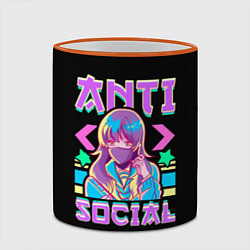 Кружка 3D Anti Social Антисоциальный, цвет: 3D-оранжевый кант — фото 2