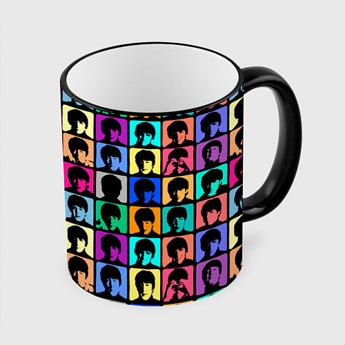Кружка цветная Legendary popular music group / 3D-Черный кант – фото 1