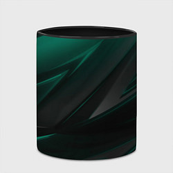 Кружка 3D Бирюзовый черный фон, цвет: 3D-белый + черный — фото 2