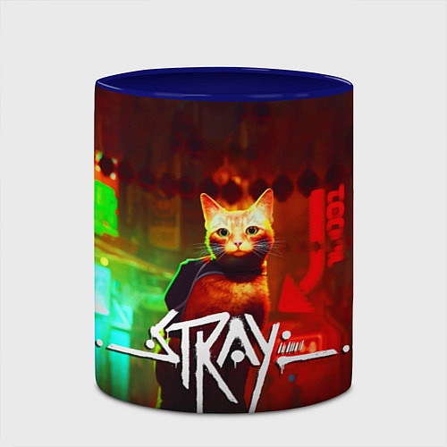 Кружка цветная Stray: Бродяжка / 3D-Белый + синий – фото 2