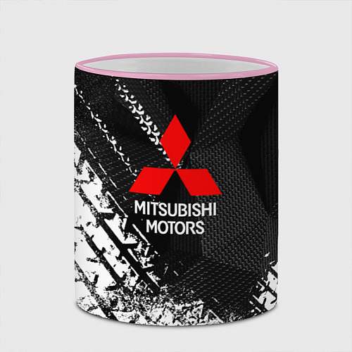 Кружка цветная Mitsubishi - След протектора / 3D-Розовый кант – фото 2