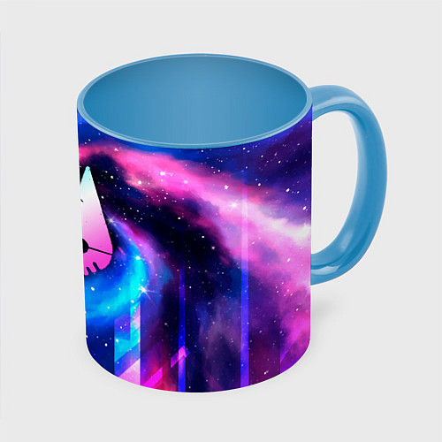 Кружка цветная Stray Неоновый Космос / 3D-Белый + небесно-голубой – фото 1