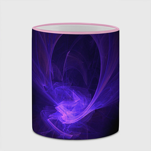 Кружка цветная Неоновые фракталы / 3D-Розовый кант – фото 2