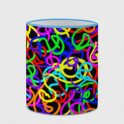 Кружка 3D Неоновый беспорядок, цвет: 3D-небесно-голубой кант — фото 2