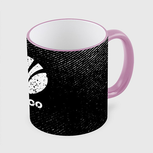 Кружка цветная Daewoo с потертостями на темном фоне / 3D-Розовый кант – фото 1