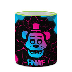 Кружка 3D FNAF мишка - neon gradient, цвет: 3D-светло-зеленый кант — фото 2