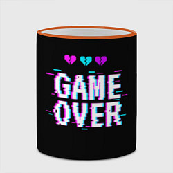 Кружка 3D Game Over Pixels, цвет: 3D-оранжевый кант — фото 2