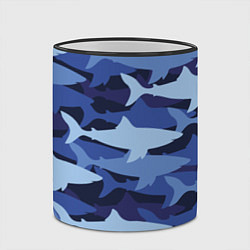 Кружка 3D Акулий камуфляж - паттерн, цвет: 3D-черный кант — фото 2