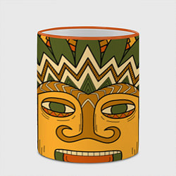 Кружка 3D Polynesian tiki CHILLING, цвет: 3D-оранжевый кант — фото 2