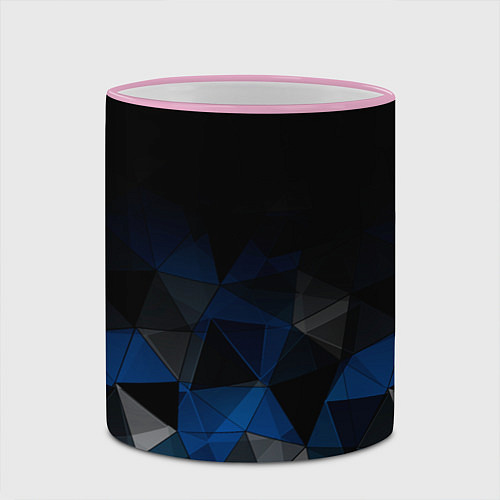 Кружка цветная Черно-синий геометрический / 3D-Розовый кант – фото 2