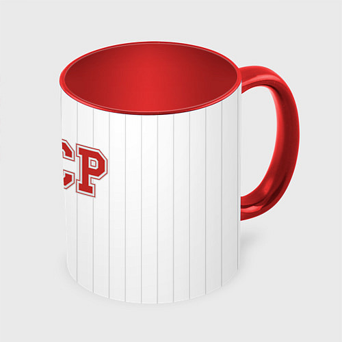 Кружка цветная СССР - Союз Советских Социалистических Республик / 3D-Белый + красный – фото 1