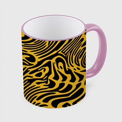 Кружка 3D Имитация шкуры тигра - паттерн, цвет: 3D-розовый кант