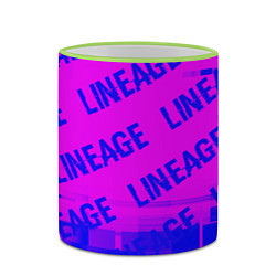 Кружка 3D Lineage glitch text effect: паттерн, цвет: 3D-светло-зеленый кант — фото 2