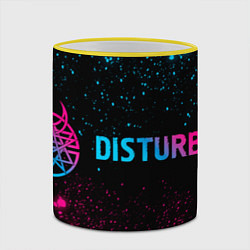 Кружка 3D Disturbed - neon gradient: надпись и символ, цвет: 3D-желтый кант — фото 2