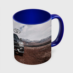 Кружка цветная Toyota Land Cruiser in the mountains