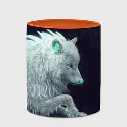 Кружка 3D Магическая волчица, цвет: 3D-белый + оранжевый — фото 2