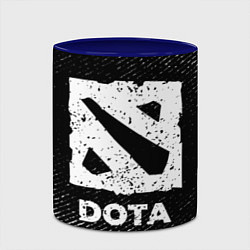 Кружка 3D Dota с потертостями на темном фоне, цвет: 3D-белый + синий — фото 2