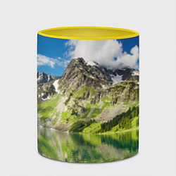 Кружка 3D Живописное горное озеро, цвет: 3D-белый + желтый — фото 2