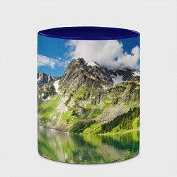 Кружка 3D Живописное горное озеро, цвет: 3D-белый + синий — фото 2