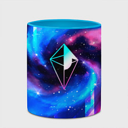 Кружка 3D No Mans Sky неоновый космос, цвет: 3D-белый + небесно-голубой — фото 2
