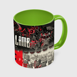 Кружка 3D Собрание Культа - Cult of the lamb, цвет: 3D-белый + светло-зеленый