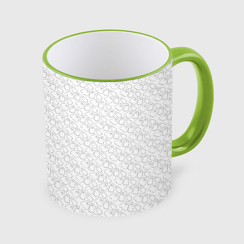 Кружка цветная Little Ghosts on white / 3D-Светло-зеленый кант – фото 1