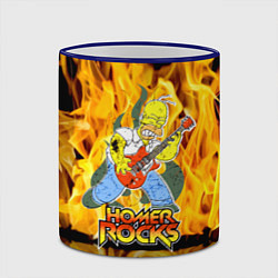 Кружка 3D Гомер Симпсон - соло на гитаре!, цвет: 3D-синий кант — фото 2
