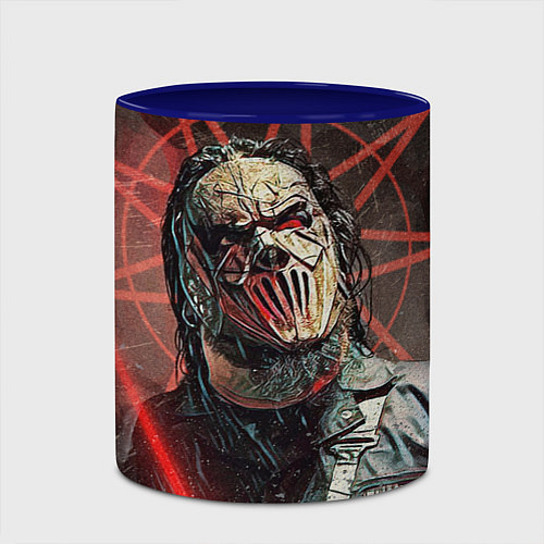 Кружка цветная Mick Thomson-Slipknot / 3D-Белый + синий – фото 2